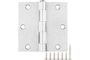 JIW 18 Pack Brushed Nickel 3.5 Inch Door Hinge for Doors Interior Door Hinges Bathroom Pantry Bedroom Satin Nickel Door Hinges 3 1/2" Sliver Hinges Removable 3-1/2 Square Hinges Hardware