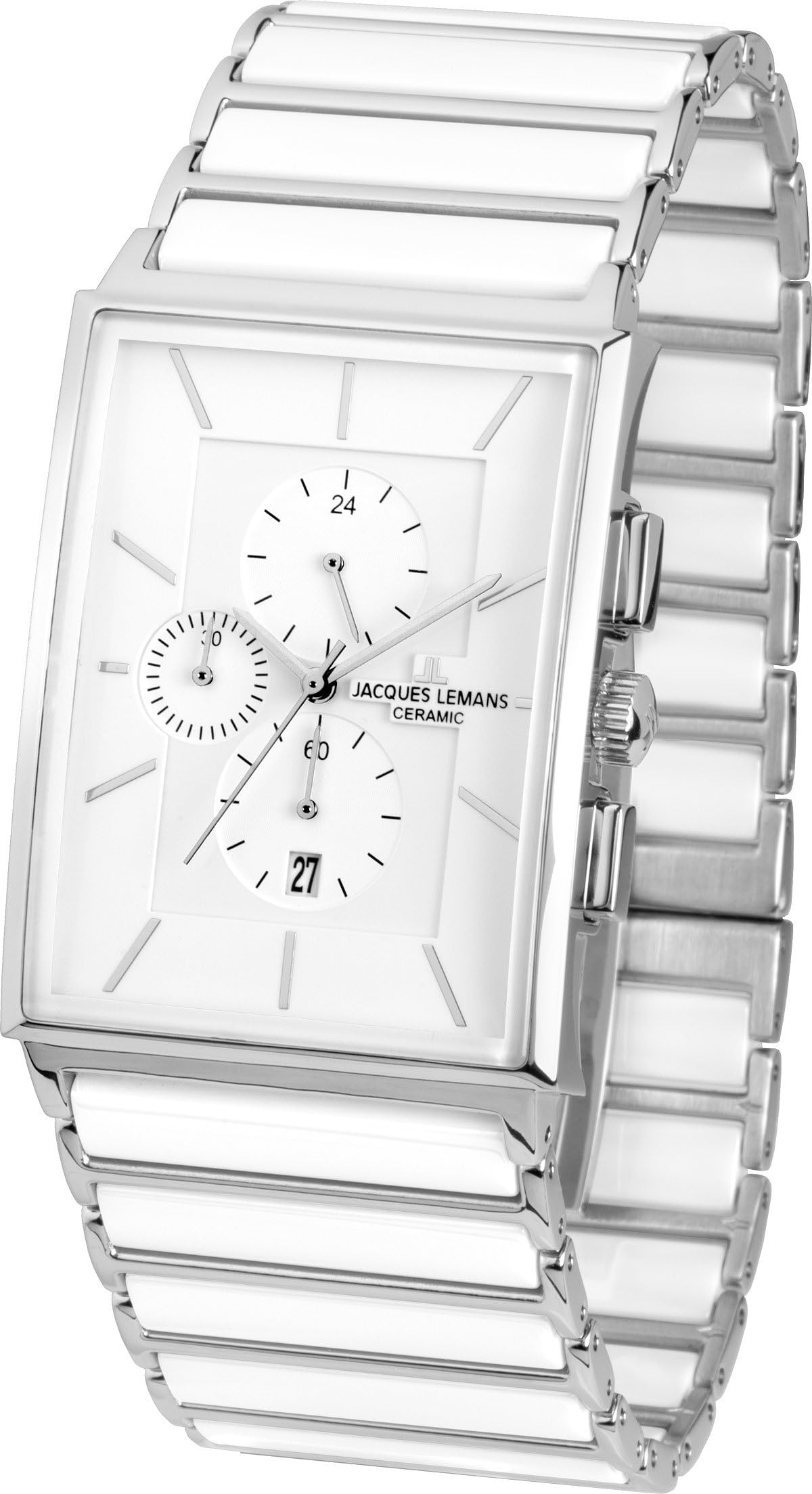 JACQUES LEMANSMen's Watch Quartz Chronograph XL York Ceramic 1–1817B