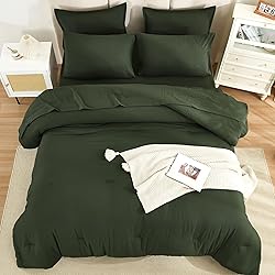 Litanika Dark Olive Green Queen Size Comforter Set