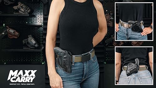 Maxx Carry Position OWB Leather Gun Belt Holster CCW for J Frame