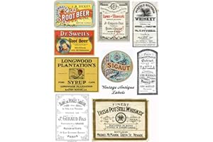 PAPER MOON MEDIA Assorted Vintage Ephemera #103 Vintage Label Images on Collage Sheet for Photo Art, Scrapbooking, Collage, Decoupage