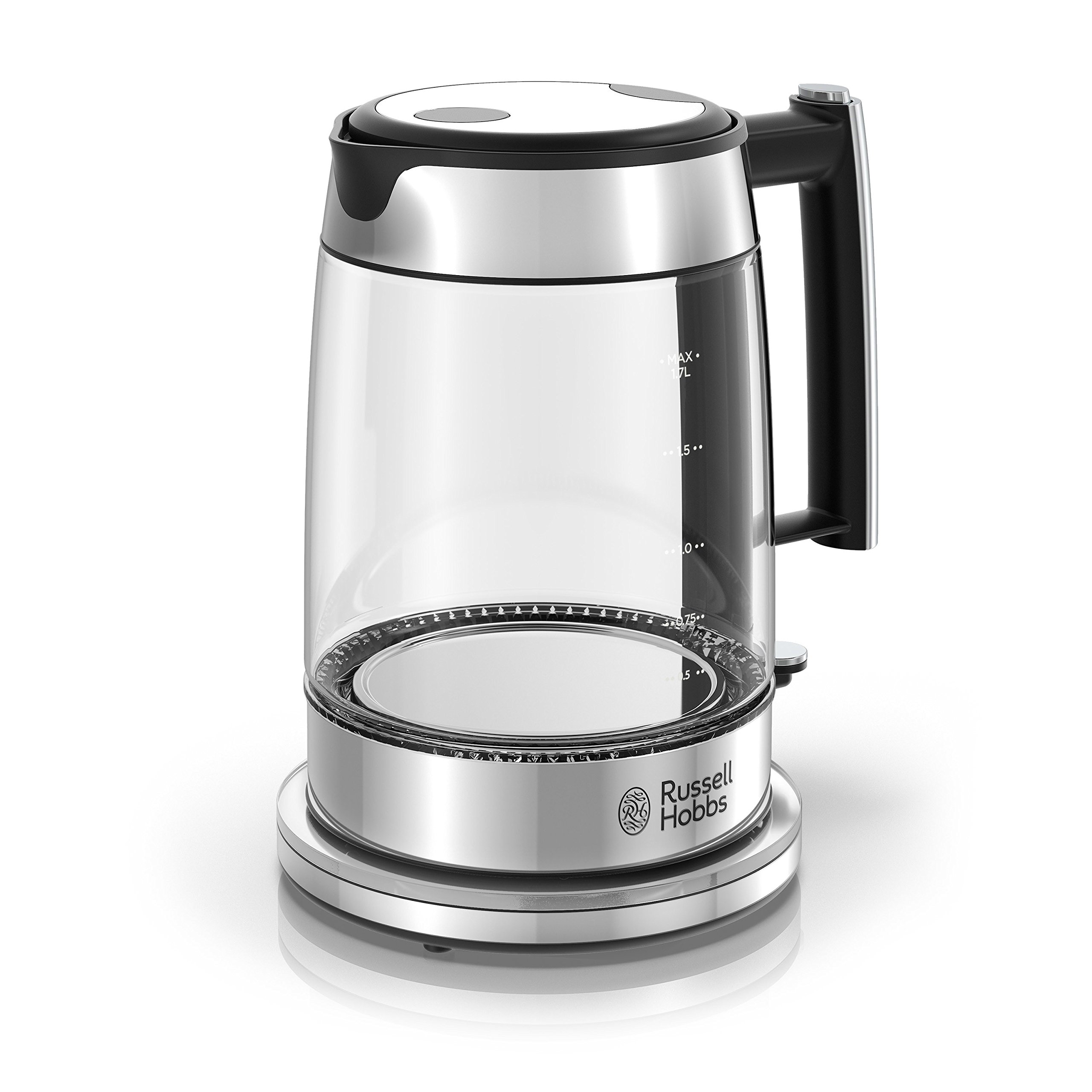 Russell Hobbs Glass 1.7L Electric Kettle, Silver Stainless Steel