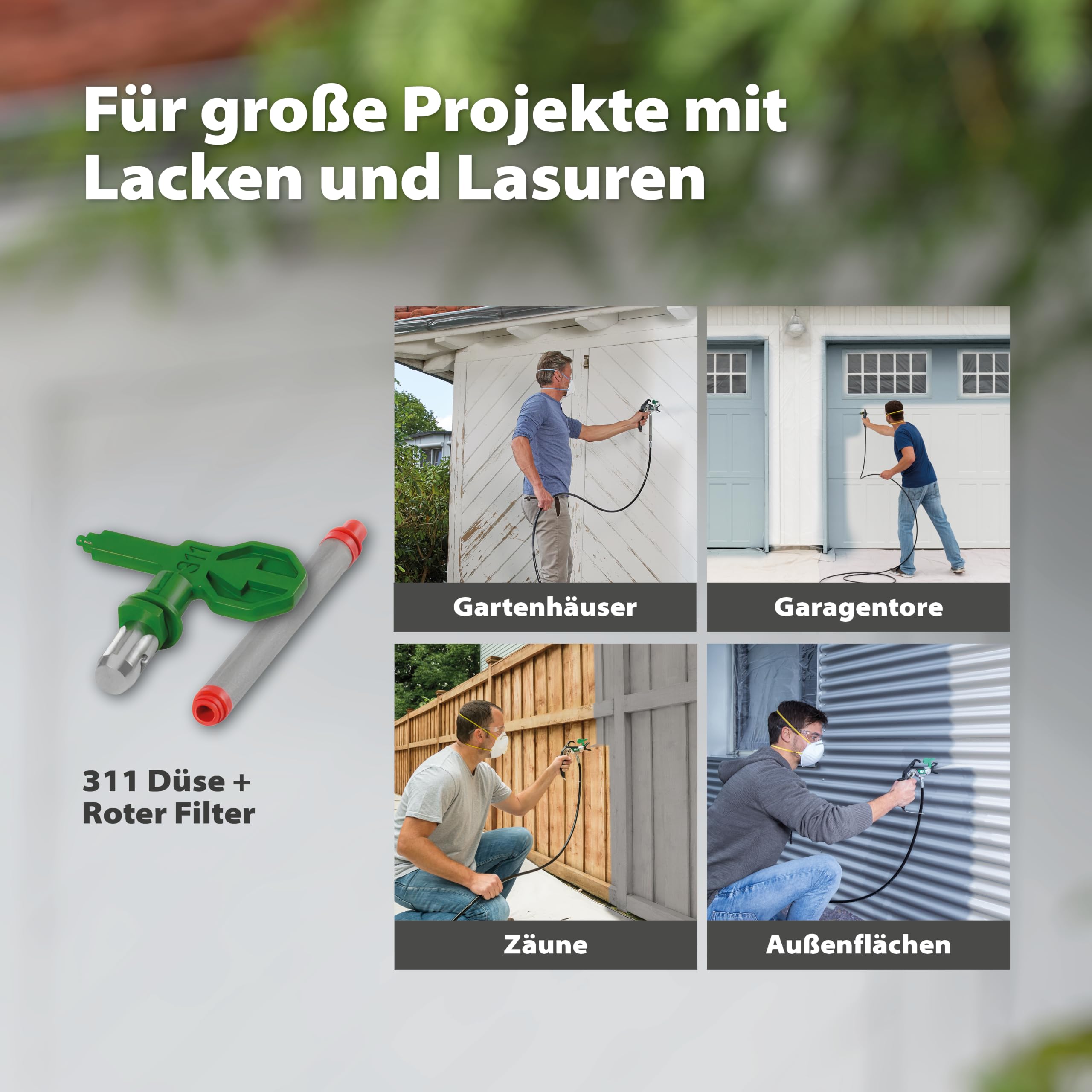 WAGNER Airless Farbsprühsystem Control Pro 350 R für Wandfarben, Latexfarben, Lacke & Lasuren, 15 m²-2 min, Druckregulierung, 110 bar, Schlauch 15 m 4