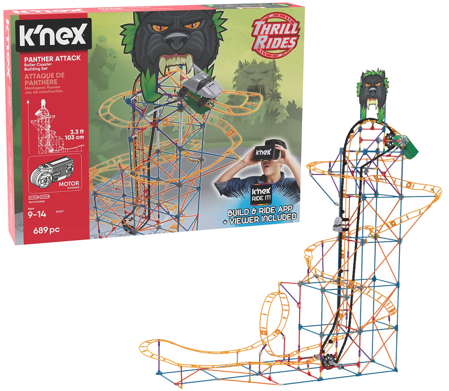 Mua K Nex Thrill Rides Panther Attack Roller Coaster Building Set With Ride It App 6 Piece Ages 9 Building Set Tren Amazon Mỹ Chinh Hang 21 Fado