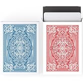 Blank Oracle Playing Cards to Write On - Classic Casino Poker Design with Blank White Faces - Make Your Own Oracle Cards - (2 Decks / 60 Cards per Box / 120 Cards Total / 2.5" x 3.5") (Red + Blue)