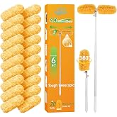 6 ft Extendable Duster Handle with 20 Pcs, 360&deg; Heavy Duty Duster Refills Kit for Swiffer, 4X Electrostatic Microfiber for Cleaning Home, Effortlessly Reach Ceilings, Fans &amp; Hard-to-Reach Areas