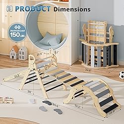 BlueWood 10-in-1 Pikler Triangle Set, Toddler
