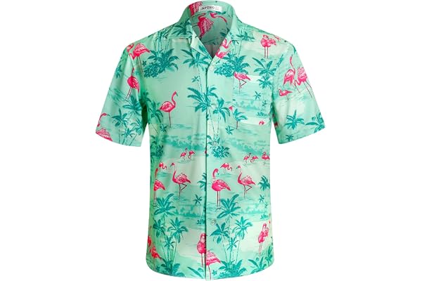 APTRO Men's Hawaiian Shirts Short Sleeve Button Down Casual Beach Tropical Shirts Party Holiday