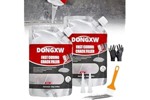DONGXW Concrete Crack Filler and Sealant 2Pcs, Quick Drying Cement Crack Filler Waterproof Repair Sealant, Weather Resistant Concrete Sealer Outdoor Caulking Glue for Cement-Based Materials, Gray