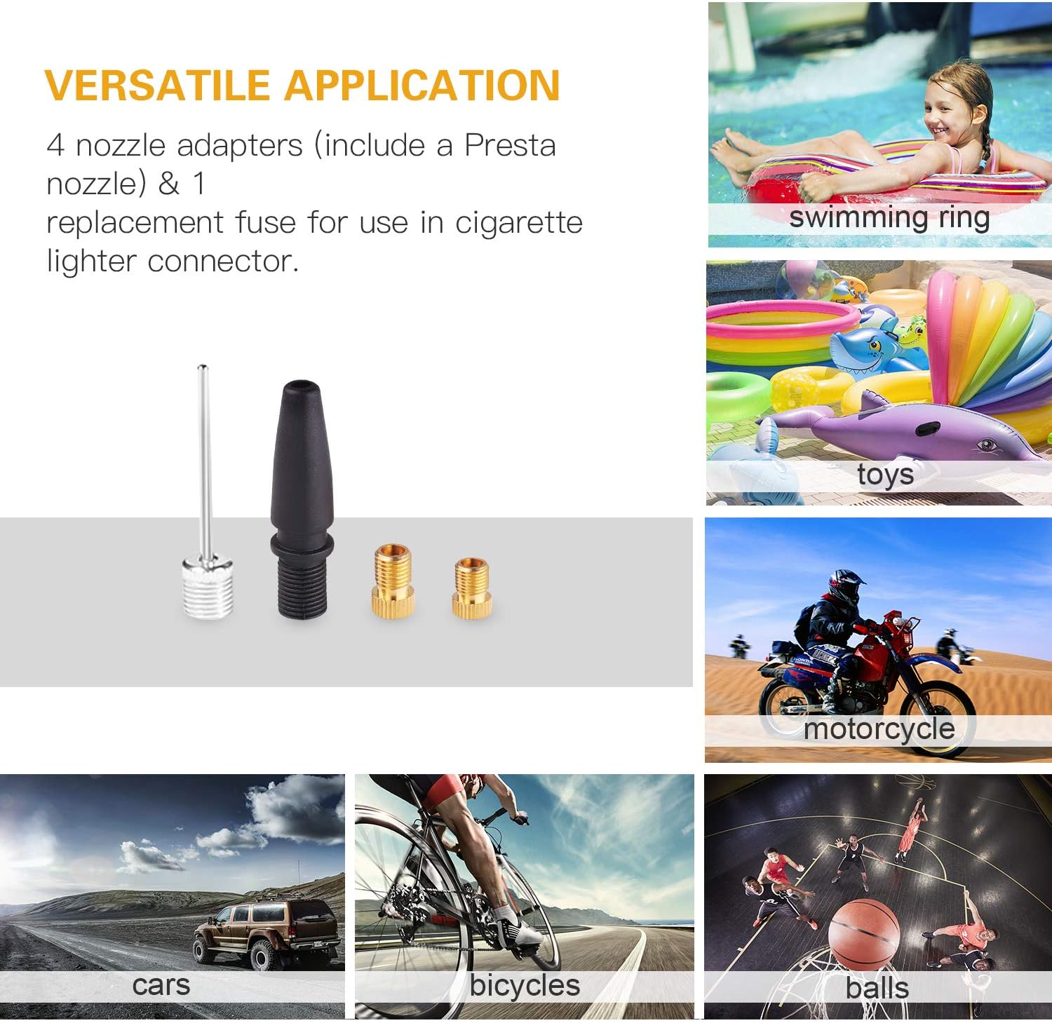 AUTLEAD C2 12V DC Portable Air Compressor Tire Inflator Pump with Digital Gauge for Car Bike Tires and Other Inflatables: Automotive