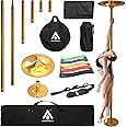 ASTORELA Gold Stripper Pole for Home - 7-10ft Adjustable Gold Pole Dance Pole for Home - Portable Dance Pole - Dancing Pole - Spinning and Static Pole for Dancing - Stripper Pole Apartment Friendly