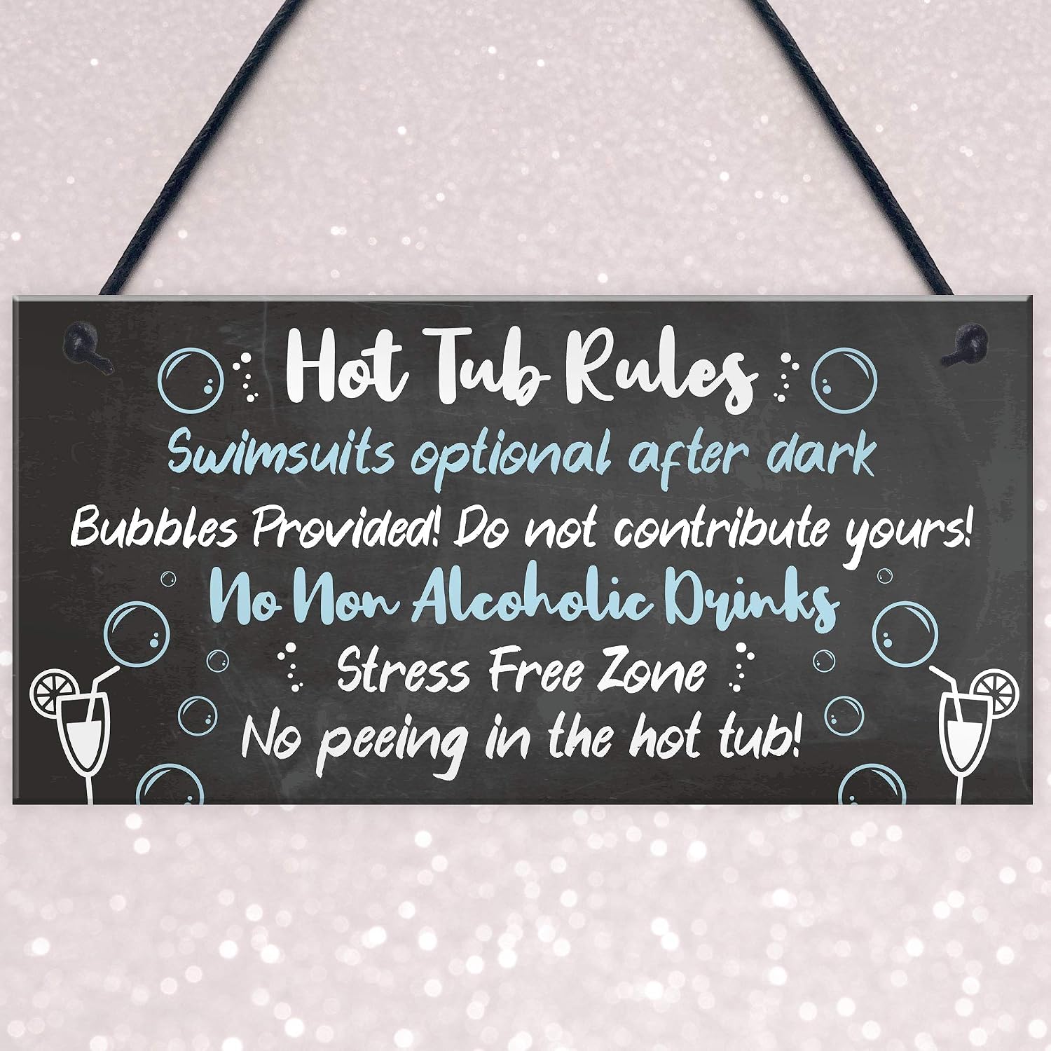 Red Ocean HOT TUB RULES Sign Hot Tub Signs And Plaques Shed Sign Summer House Plaque Home Decor Gift, grey, 200 x 100 mm - Image 4