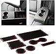 CupHolderHero fits Tesla Model 3 Accessories 2017-2020 Premium Custom Interior Non-Slip Anti Dust Cup Holder Inserts, Center Console Liner Mats, Door Pocket Liners 7-pc Set (Red Trim)