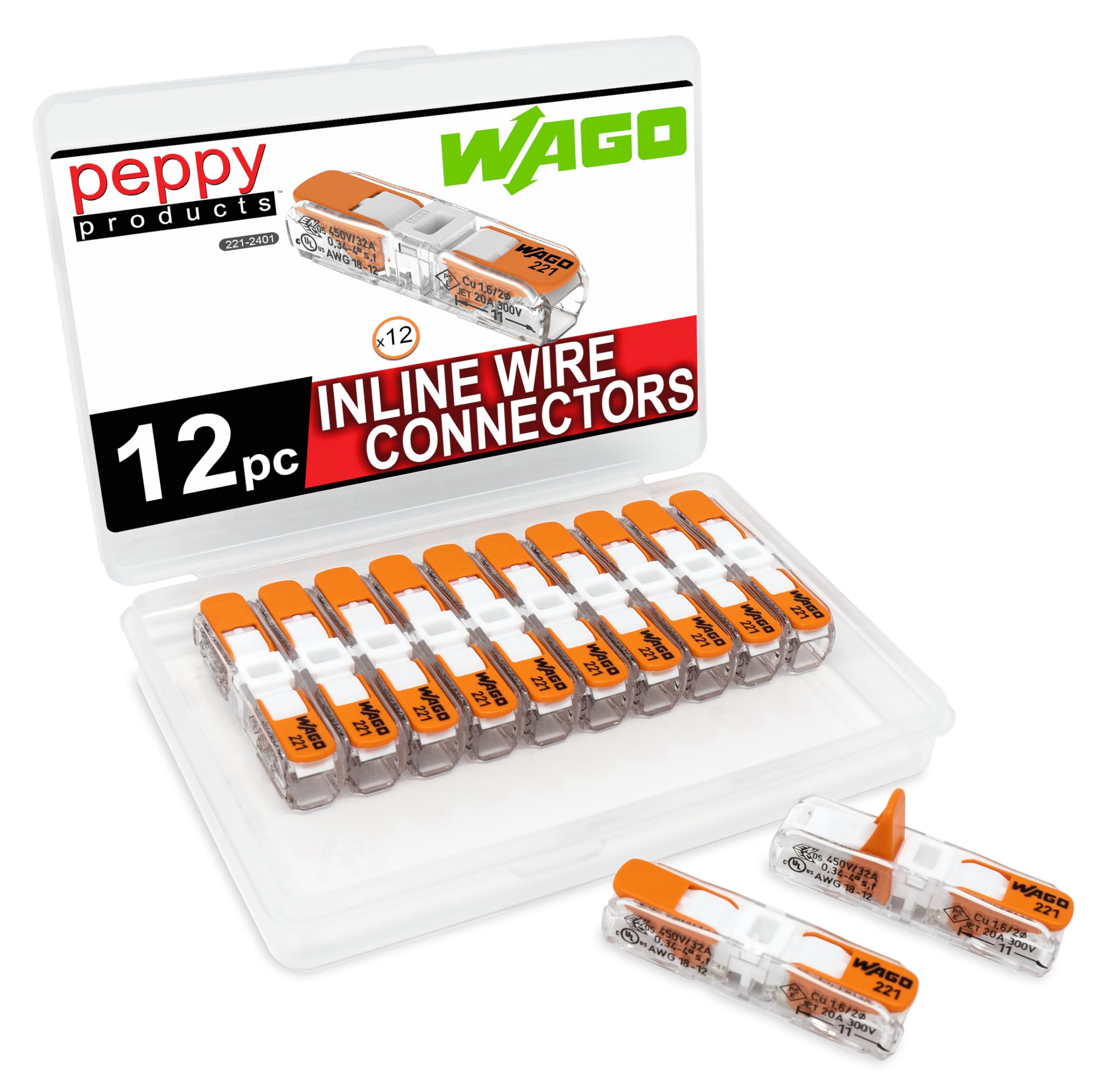 WAGO 221-2401 Lever Nuts Compact Splicing Inline