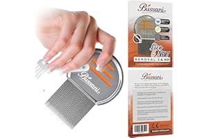 Bussani Lice Comb for Fine & Thick Hair | Lice Treatment | Nit Comb for Lice Eggs | Lice Brush | Peine para Piojos y Liendres para Niñas | Great for Dandruff & Psoriasis