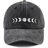 Czantyyn Moon Hats for Women Men, Adjustable Cotton Embroidered Moon Accessories Baseball Cap