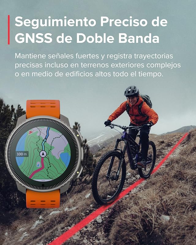 Relógio Desportivo Vertical - Relógio inteligente GPS, GPS de dupla frequência, mapas offline gratuitos, autonomia até 50 dias, capa resistente a militares, resistente à água até 100m