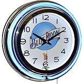 Blue Moon Beer Blue Double Neon Advertising Clock Man Cave Decor