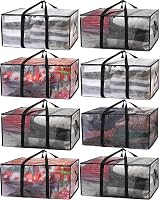 ClearSpace Oversized Storage Bags Large 8 Pack with Straps Zippers Handles