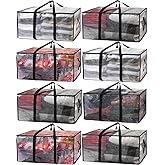 ClearSpace Heavy Duty Moving Bags or Storage Bags – Clear Storage Bins with Lids, Large Moving Boxes with Backpack Straps & Zippers – Packing Bags & Moving Supplies for College Dorm- 8 Pack