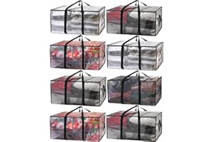 ClearSpace Heavy Duty Moving Bags or Storage Bags – Clear Storage Bins with Lids, Large Moving Boxes with Backpack Straps & Zippers – Packing Bags & Moving Supplies for College Dorm- 8 Pack