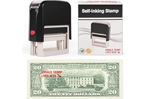 YIPINTANG Donald Trump Lives Here Stamp - Self Inking Red Ink Stamp for Money, Office Supplies, Election Party Decorations, Novelty Gift, Trump Merchandise, Funny Political Office Supply