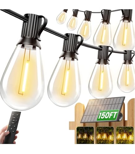 GvvooHome LED Outdoor String Lights, 150FT Waterproof Patio Lights with GvvooHome LED Outdoor String Lights, 150FT Waterproof Patio Lights with