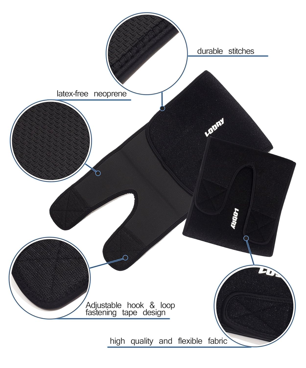 Neoprene Thigh Brace Support Hamstring Compression Sleeve Adjustable Upper Leg Wraps for Women and Men(a pair): Industrial & Scientific