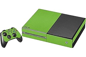 LIDSTYLES CUSTOM LAPTOP SKINS LidStyles Vinyl Protection Skin Kit Decal Sticker Compatible with Microsoft Xbox One Original Console (Green Carbon Fiber)