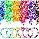 Pony Beads Bulk, 3400pcs+ Kandi Beads for Bracelets, Funtopia 36 Colors Plastic Bead for Craft, Rainbow Hair Bead for Braids, for DIY Craft Projects and Jewelry Making (6x9mm)