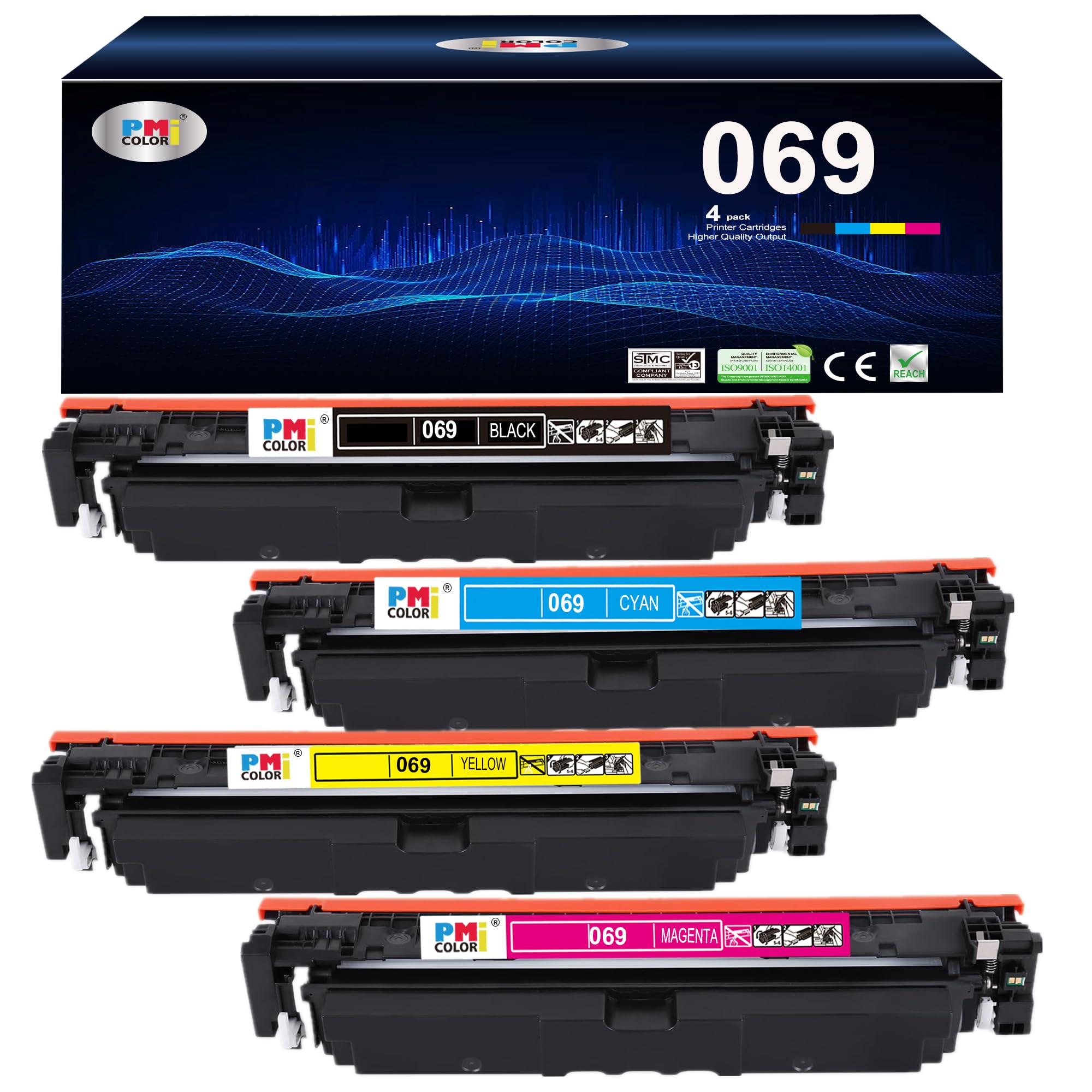 Photo 1 of 069 MF753Cdw 4 Pack Toner Cartridge Set Replacement for Canon 069 Toner Cartridge for Canon Color MF753Cdw, MF751Cdw LBP674Cdw Printers | (Black,Cyan,Magenta,Yellow)