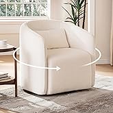 Oversized Boucle Swivel Accent Chair with 82L Hidden Storage, 360° Swivel Barrel Chair for Living Room, Small Space, Bedroom,