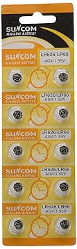 suncom LR626 SR626 Batterie LR66 Single Use V377 Gp377 606 Clock Spielzeug-Kameras Fernbedienungen (200 Stück) Alkaline 1,5V 