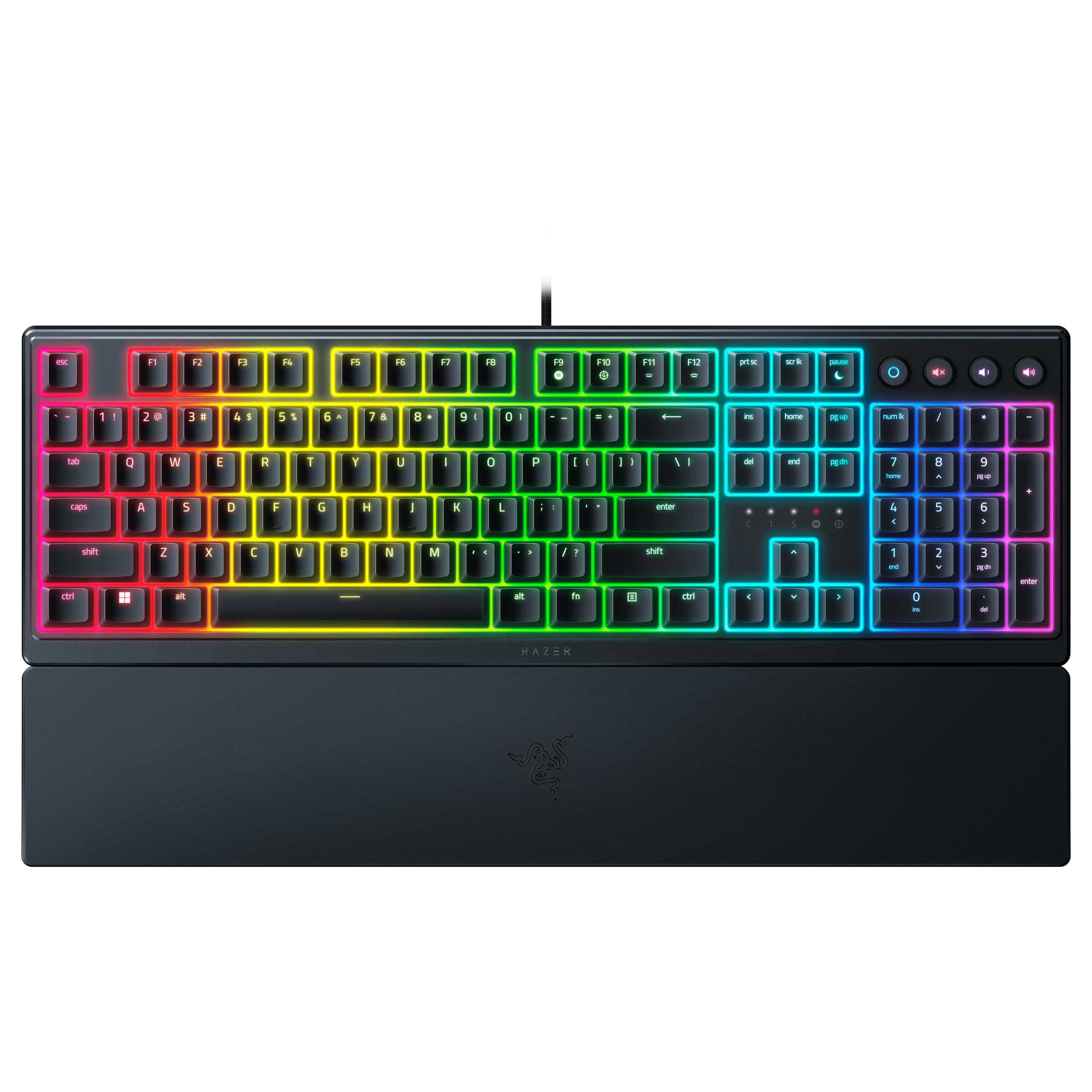 Razer Ornata V3 - Flache Mecha-Membran-Gaming Tastatur - Hybrid Mecha-Membran-Switches - Magnetische Soft-Touch-Handballenauflage - QWERTY US-Layout | Schwarz