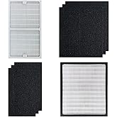 Replacement Filter C + D Compatible with Idylis IAP-10-280 Air Purifier Include 1 C+1 D HEPA Filter & 6 Carbon Filters, Part # IAF-H-100C IAF-H-100D