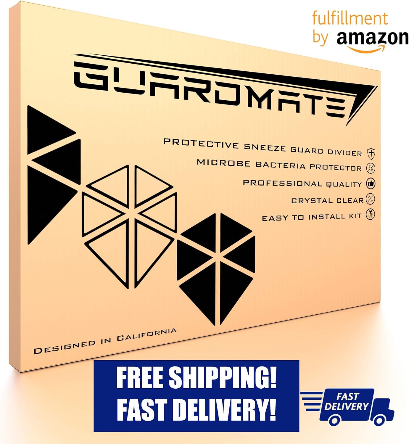 GUARDMATE | Premium Plexiglass Shield Commercial Grade Sneeze Guard | Acrylic Divider Portable Plastic Barrier Shield Reception Desk Cashier Checkout Counter (32" Wide x 24" Tall): Home Improvement