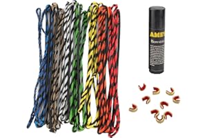 40"-67" Actual Length Flemish Bow String Replacement 16 Strand Replacement Bowstring with 2 Pcs String Nock and 1 Pc String W