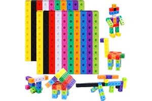 200PCS Math Linking Cubes, Manipulative Connecting and Counting Snap Blocks for Early Math and Construction, Educational Toy 