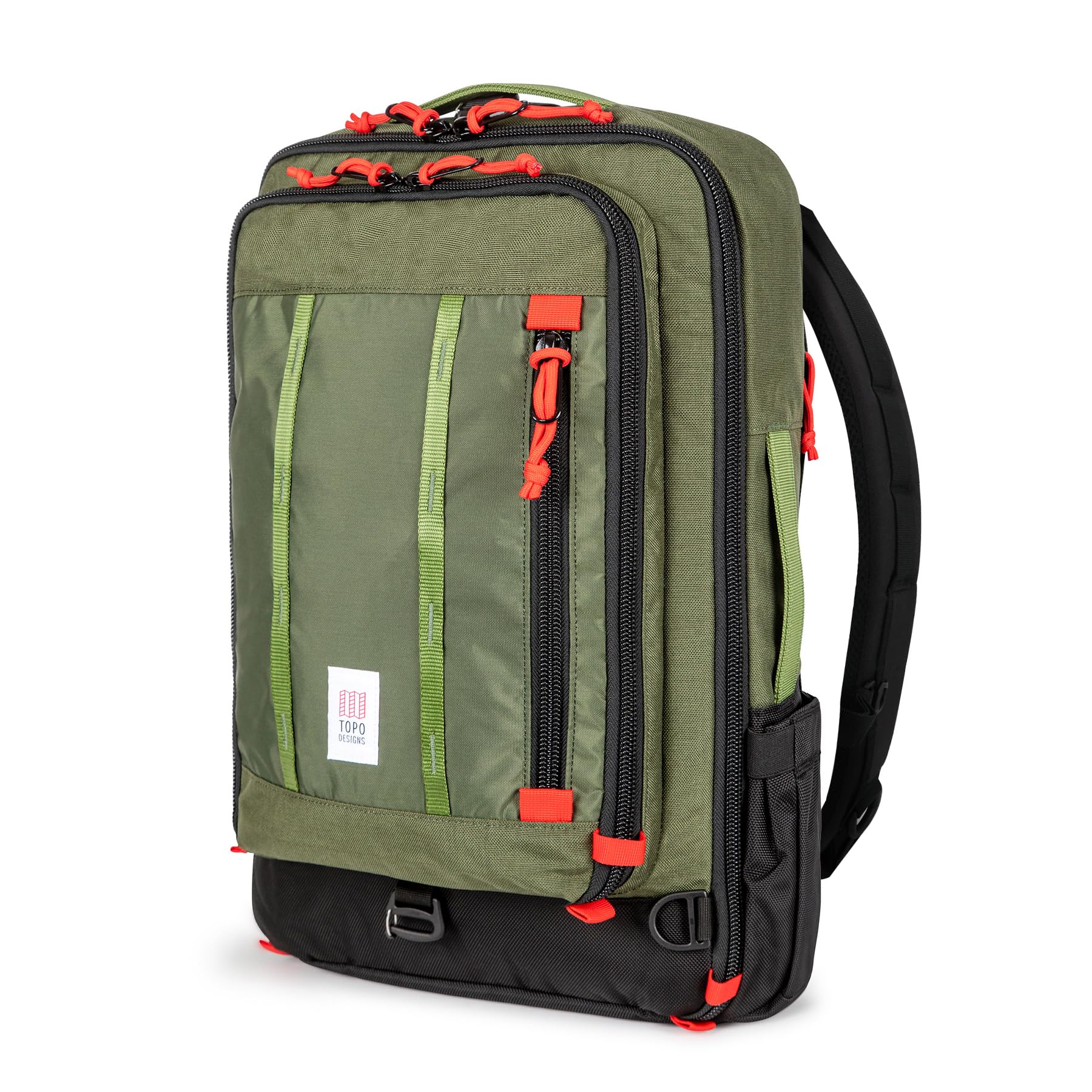 Topo Designs Global Travel Bag 30 Liter - Carry-on Compliant Versatile Pack, 3 Carry Options, External Laptop Sleeve, Recycled Nylon Construction, Designed in Sunny Colorado (Olive)