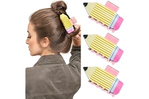 KIGOTWIN 3Pcs Pencil Hair Claw Clips Funny Teacher Hair Clips Cute Hair Jaw Barrettes Back To School Hair Accessories for Teachers Appreaction Present (Yellow)
