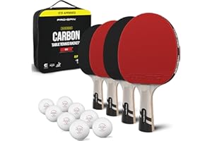 PRO SPIN PRO-SPIN Ping Pong Paddles - Professional Level Table Tennis Rackets with Carbon Fiber for Superior Control | 7-Ply Blade, Premium Rubber, 2.0mm Sponge