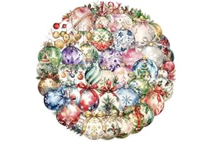 OYALAE 50Pcs Transparent Christmas Ball Stickers for Scrapbooking PET Christmas Ornament Sticker Colorful Xmas Ball Sticker for Journaling Scrapbooking Clear Flowers Decals (Ball)