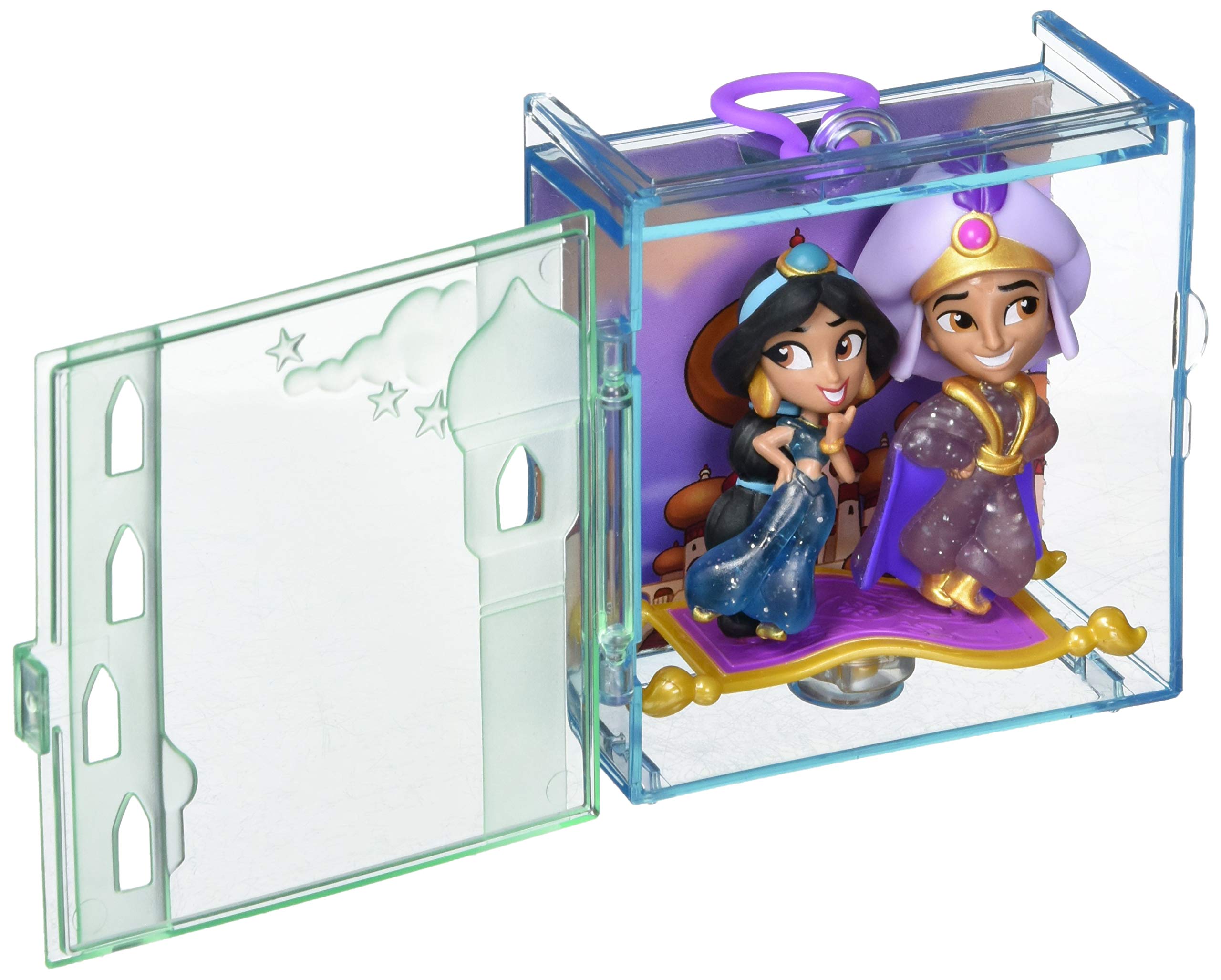 Disney Princess Perfect Pairs Jasmine, Fun Aladdin Unboxing Toy with 2 Dolls, Portable Display Case and Stand, for Kids 3 Years and Up