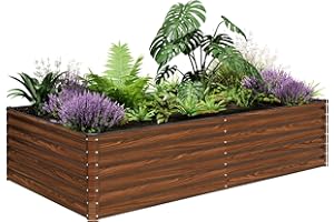 SnugNiture Galvanized Raised Garden Bed 8x4x2FT Outdoor Large Metal Planter Box Steel Kit for Planting Vegetables, Flowers