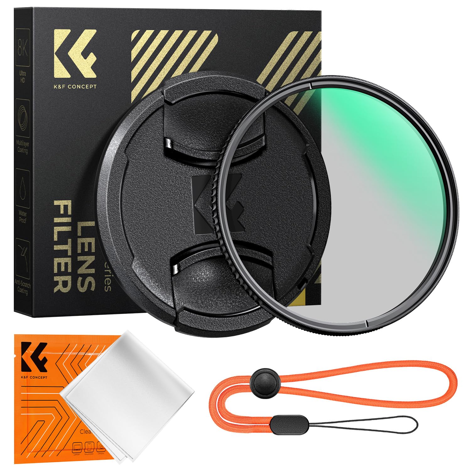 K&F CONCEPT 58MM Polarising Filter Circular Polarizing CPL, 28 Layer Super Slim Polarizer Filter Multi-coated Polarized MRC Filter with Lens Cap (Nano-X Series)
