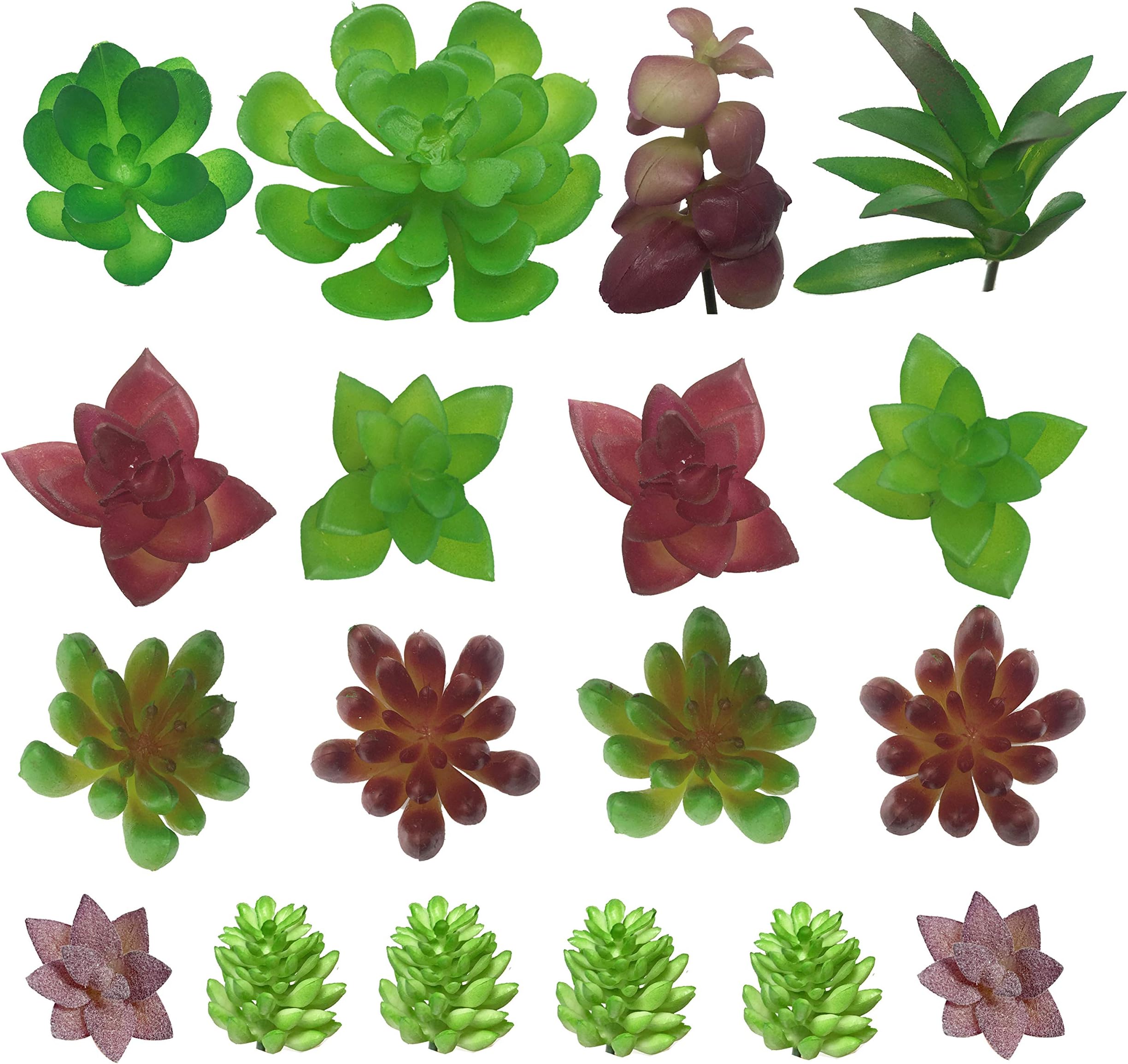 PietyDeko Artificial Succulent Plants, 18pcs Mini Faux Succulent Decorations Cactus Fake Cacti Plants for Party Office Decor