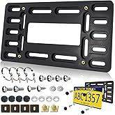 Front License Plate Mount Bracket–Car Plate Holder Universal Mounting Kit with Copper Thread, 4 Stainless Steel Cable Ties & Screws for Front Bumper