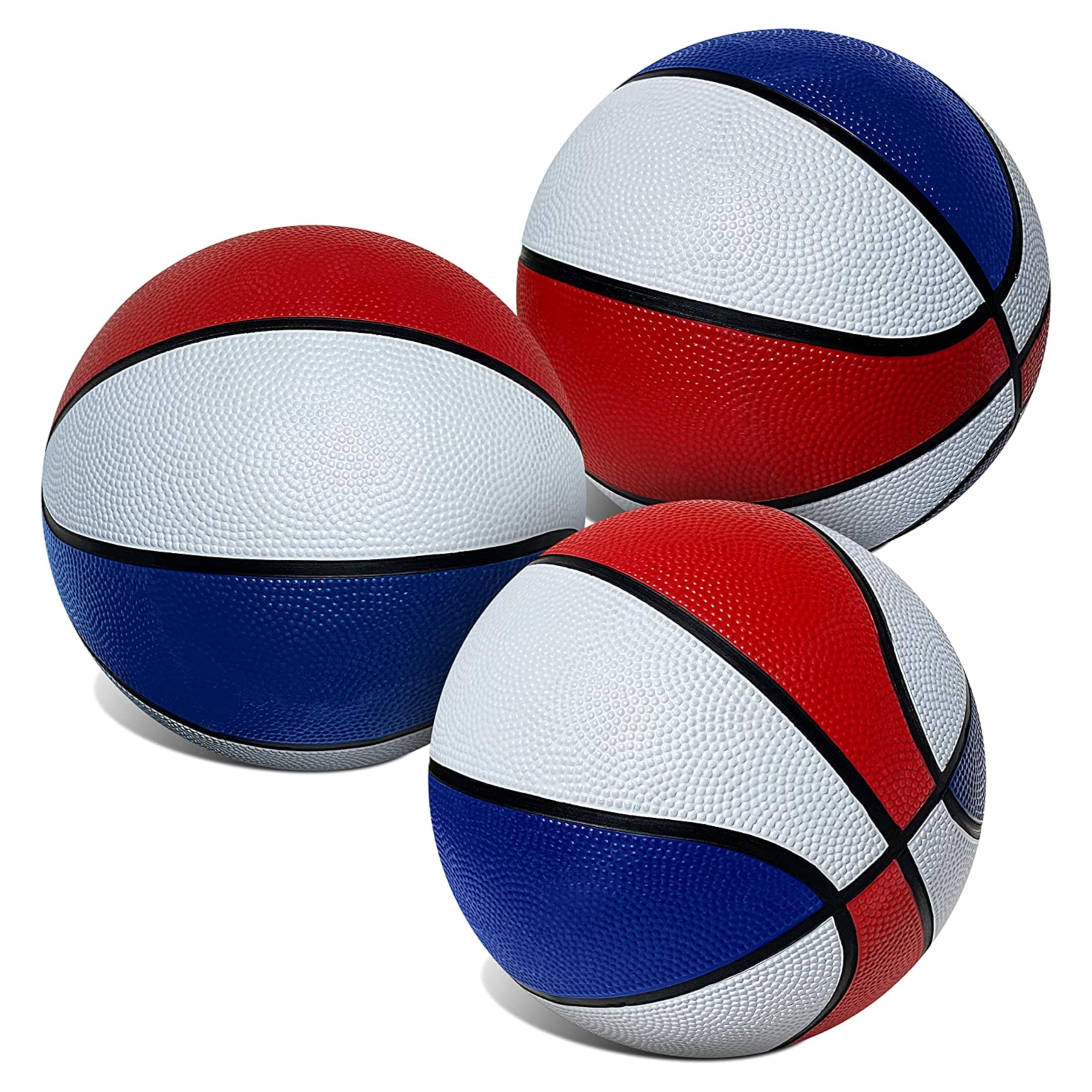 Photo 1 of Botabee Red, White and Blue Mini Basketball Set Basketball Arcade Games - Size 3, 7” Junior Basketballs Suitable for Indoors, Outdoors and Arcade Basketball - 2 Pack