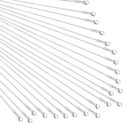 Outus 24 Pack Silver Plated Snake Chain Necklace with Clasp for Jewelry Making, 1.2 mm (24 inches)
