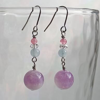 Amazon Co Jp ラベンダーアメジスト アクアマリン ピアス P 045 服